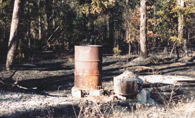 Bin in a clearing